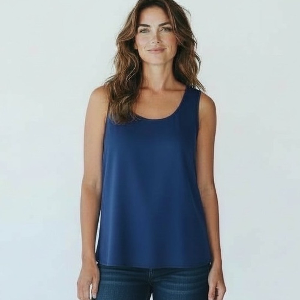 BANANA REPUBLIC Blue Sleeveless Peplum‎ Top Size M Party Cocktail Chic